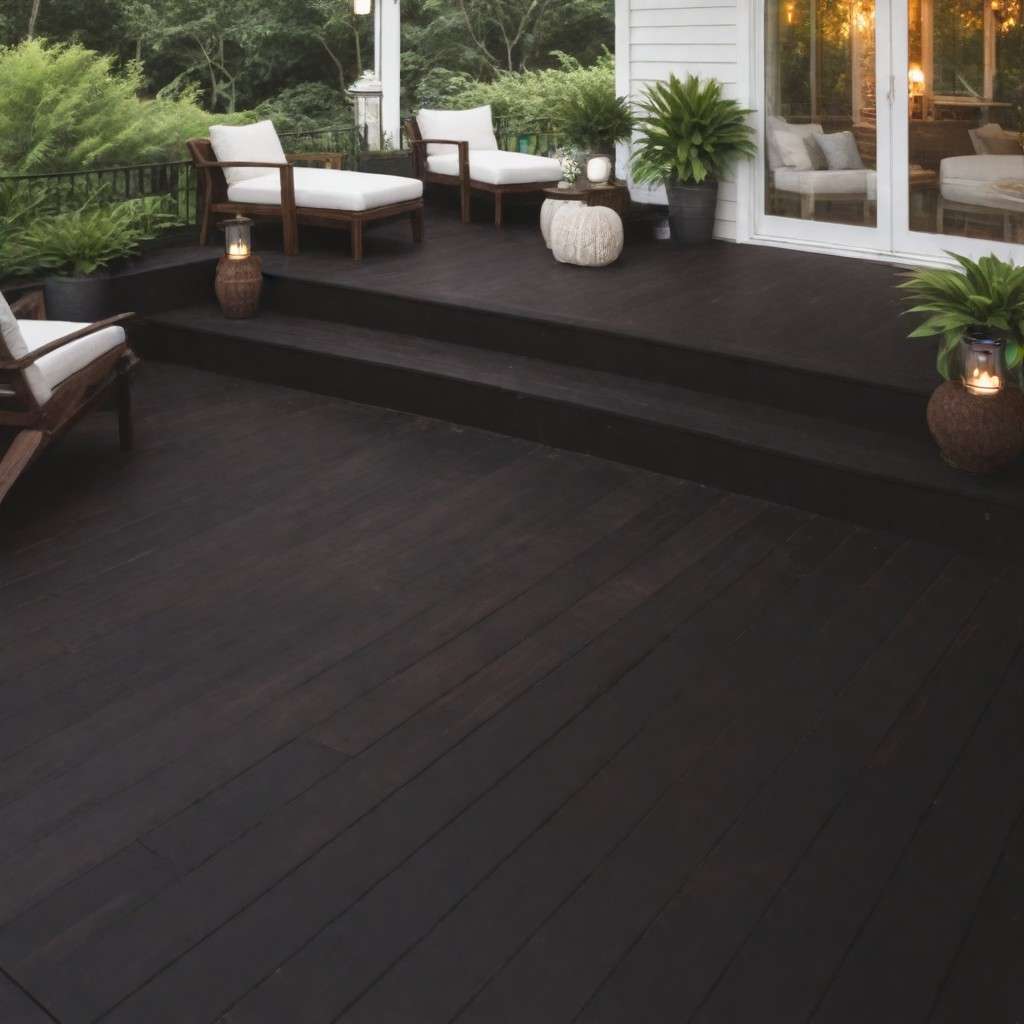 Luxurious dark wood deck
