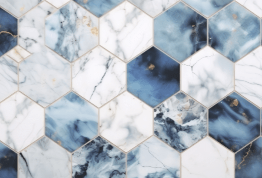 Mosaic Tile Flooring blue white