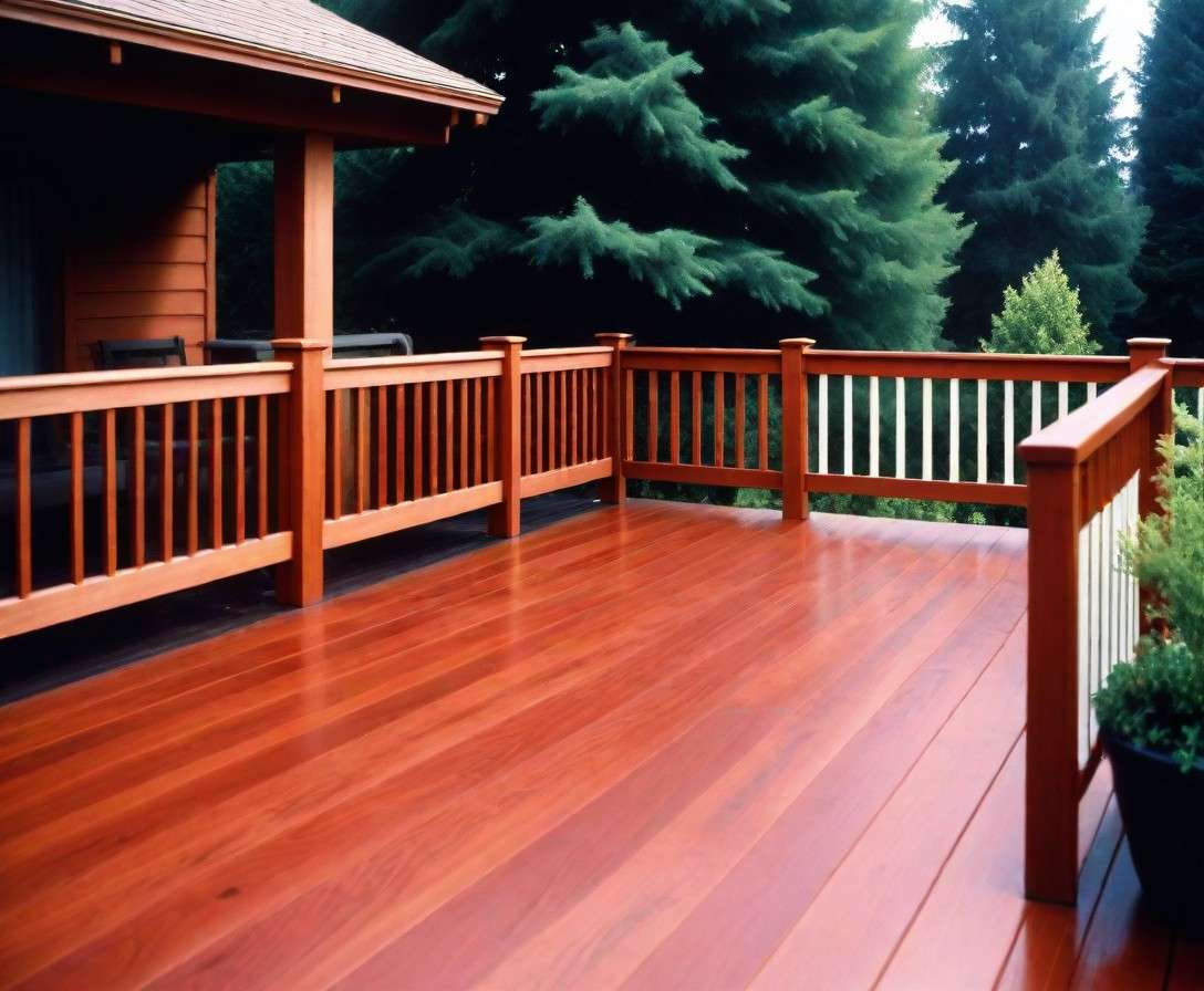 Vibrant redwood decking
