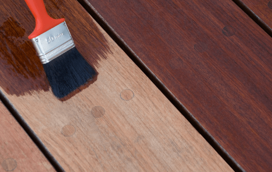 Warm reddish wood stain