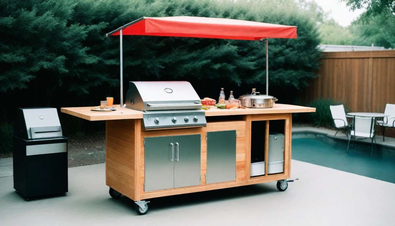 Wheeled Grill Station