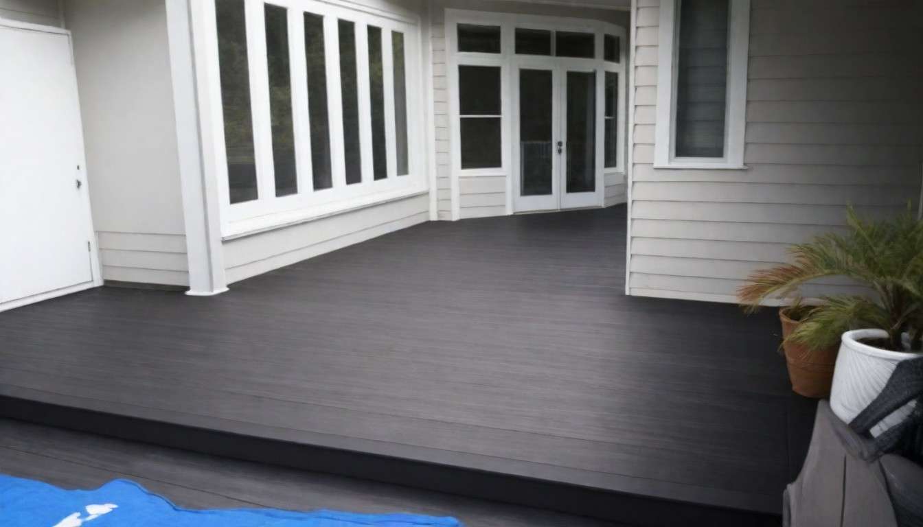 black wood stain deck