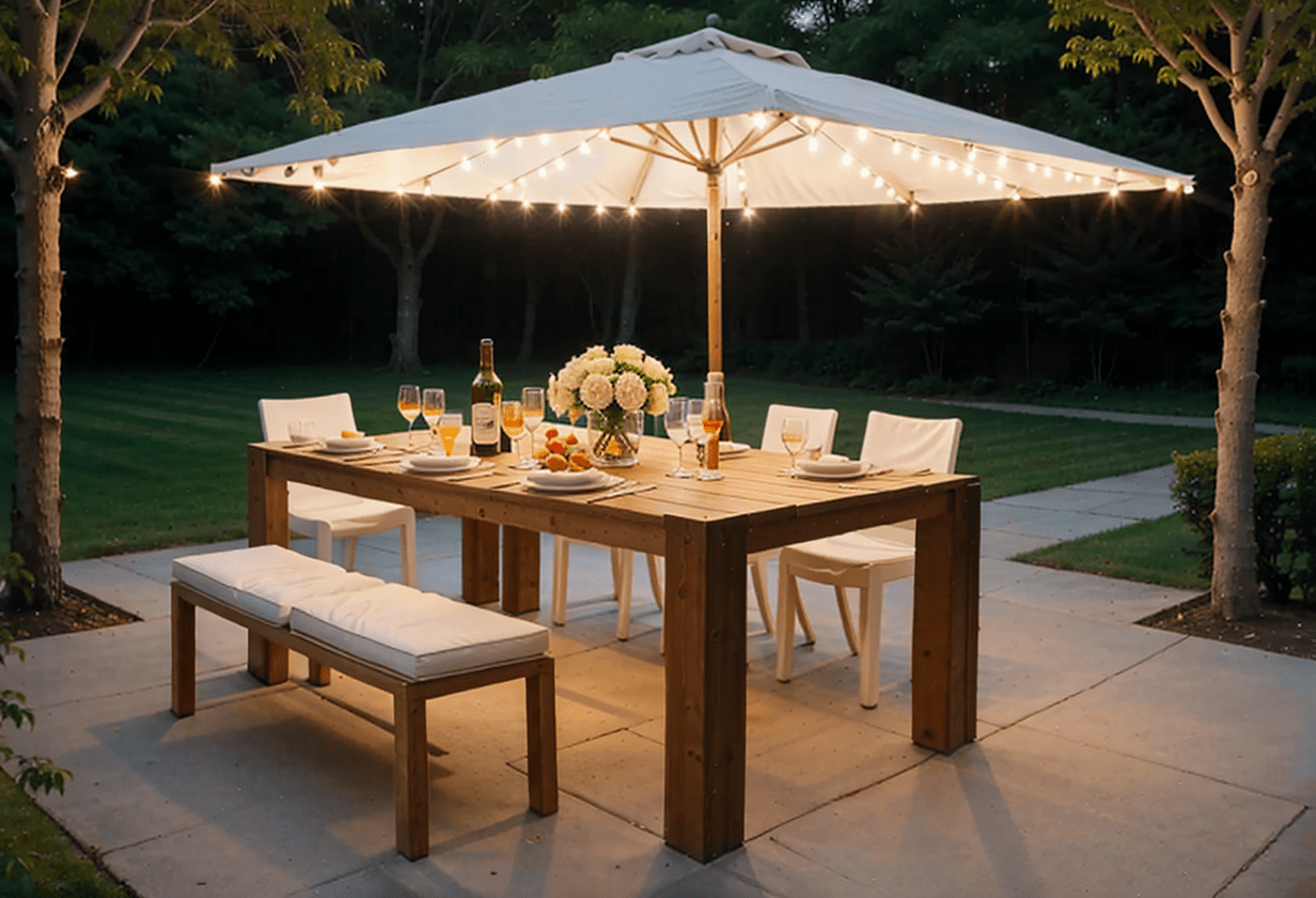 dining light outdoor umbrella