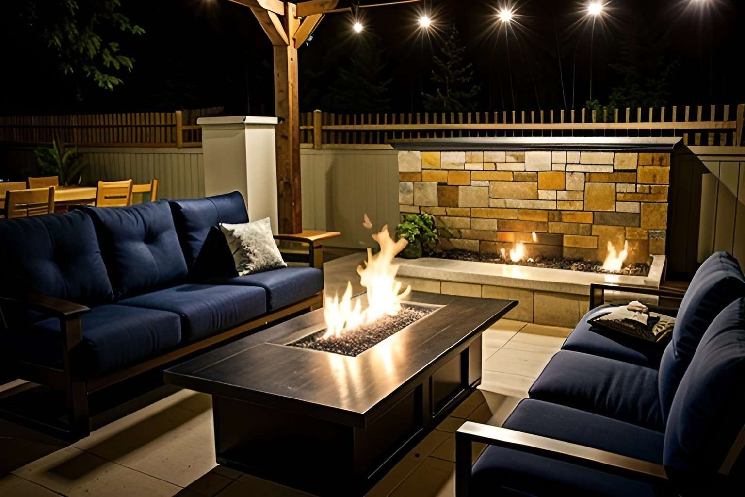 fire pit black seating