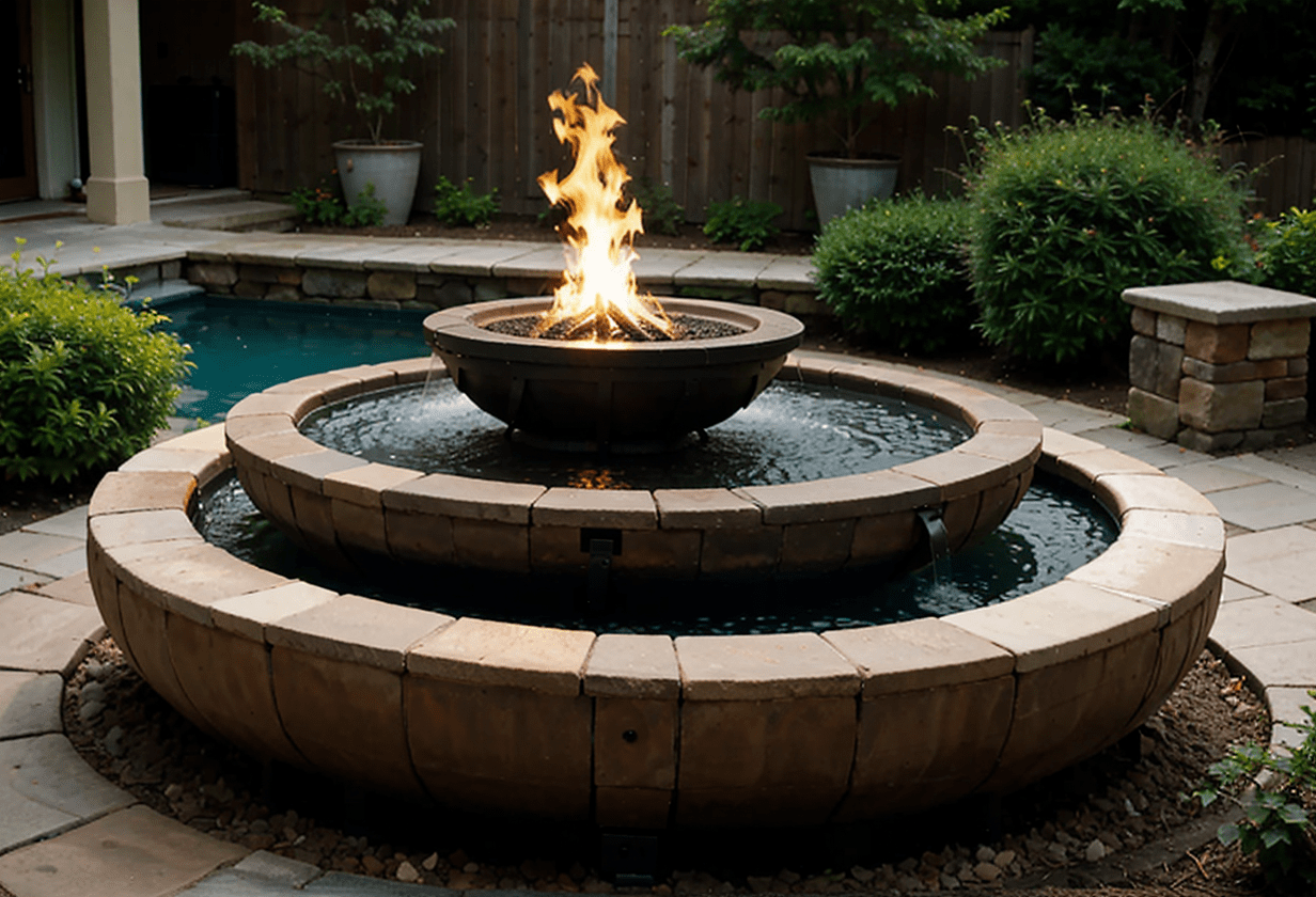 firepit fountain top of water