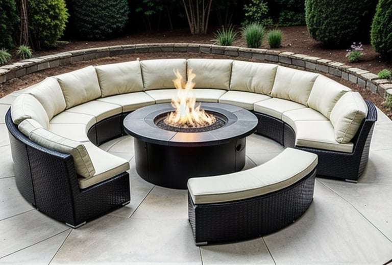 firepit seating dining table