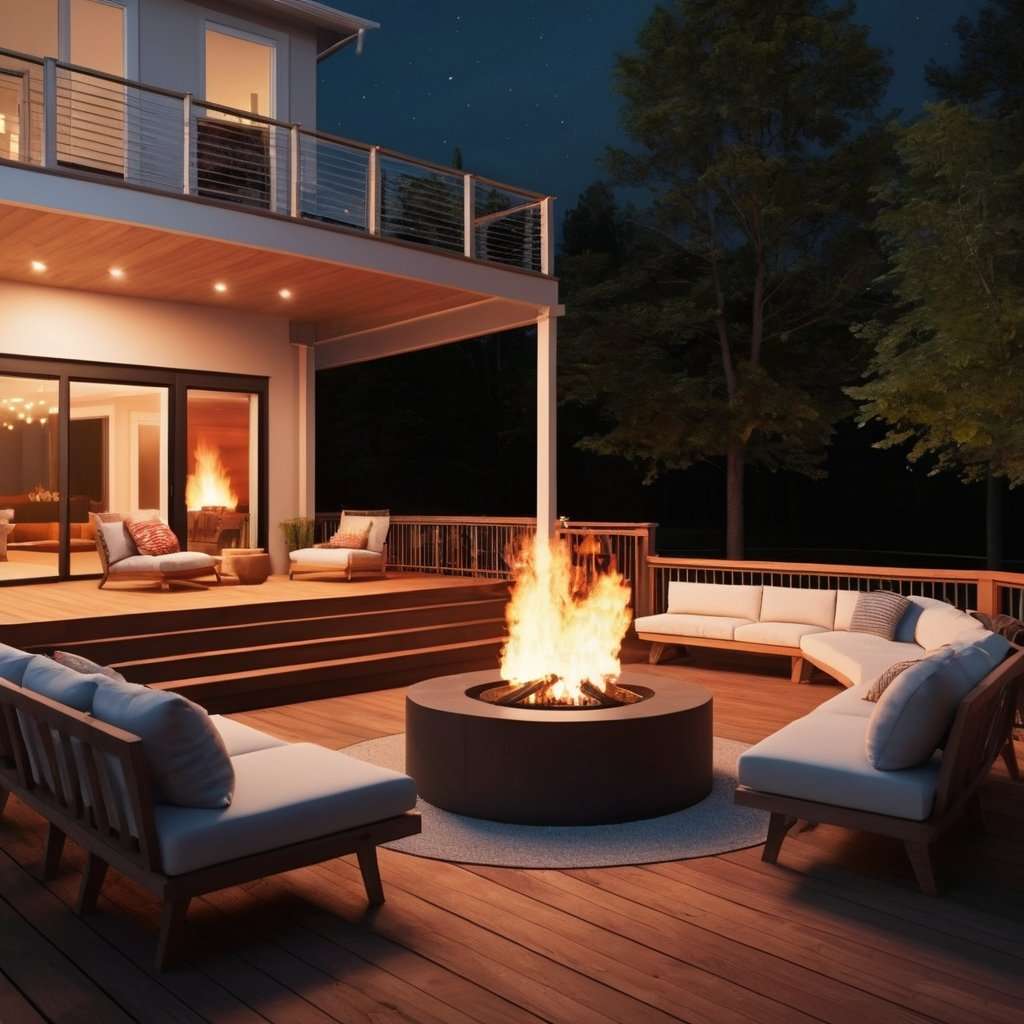 firepit with couches