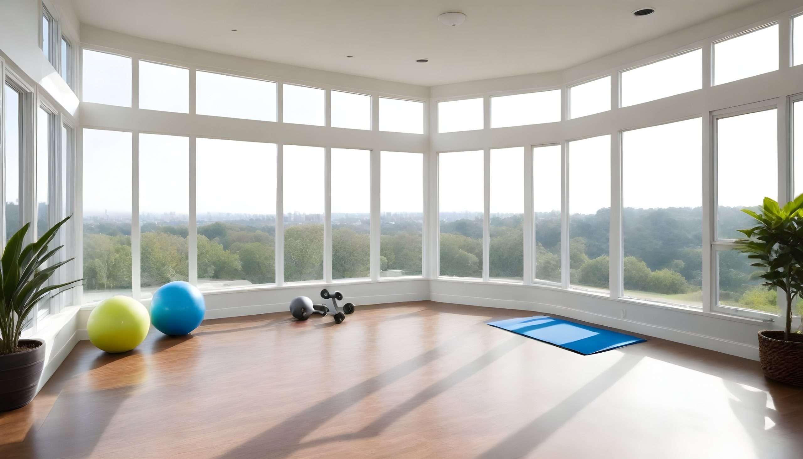 fitness sunroom corner with view