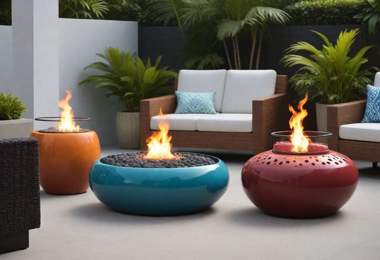 glass firepit colored