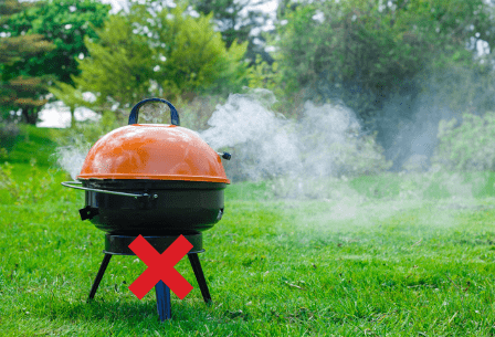 grill on grass