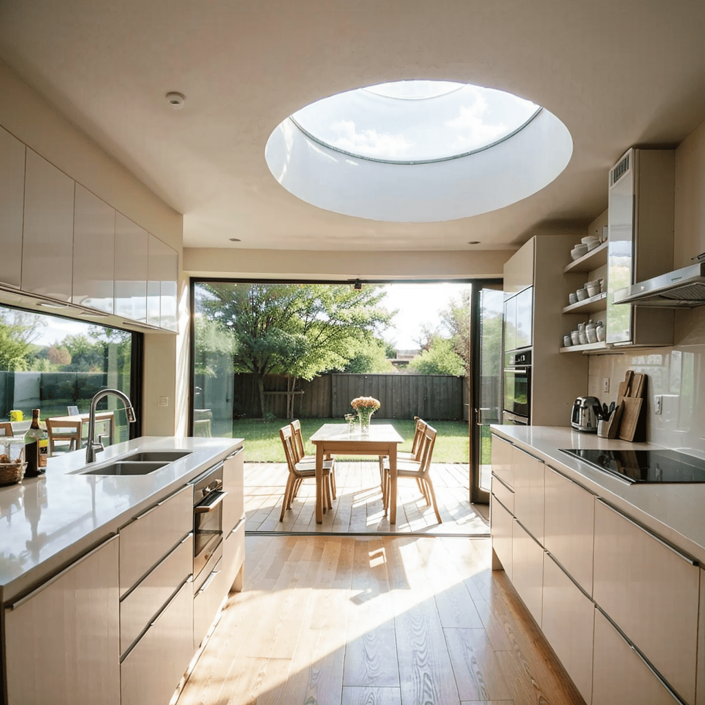 kitchen natural light sun tunnel circle
