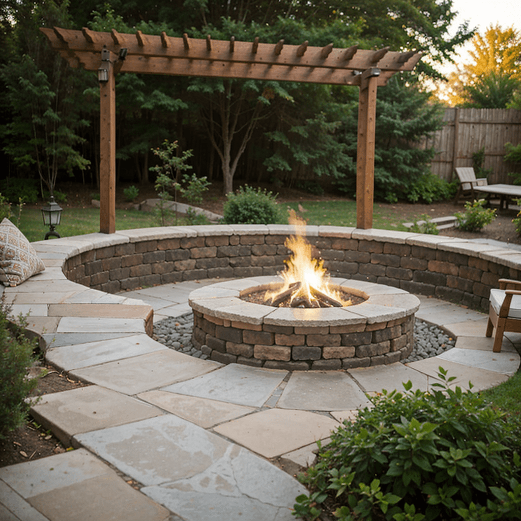 outdoor firepit lightning idea garden