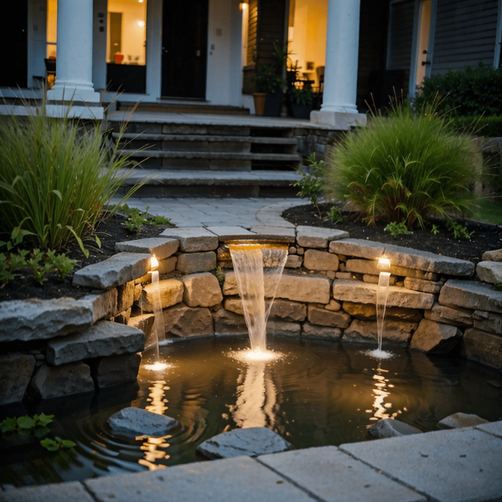 pond outdoor lightning led reflects