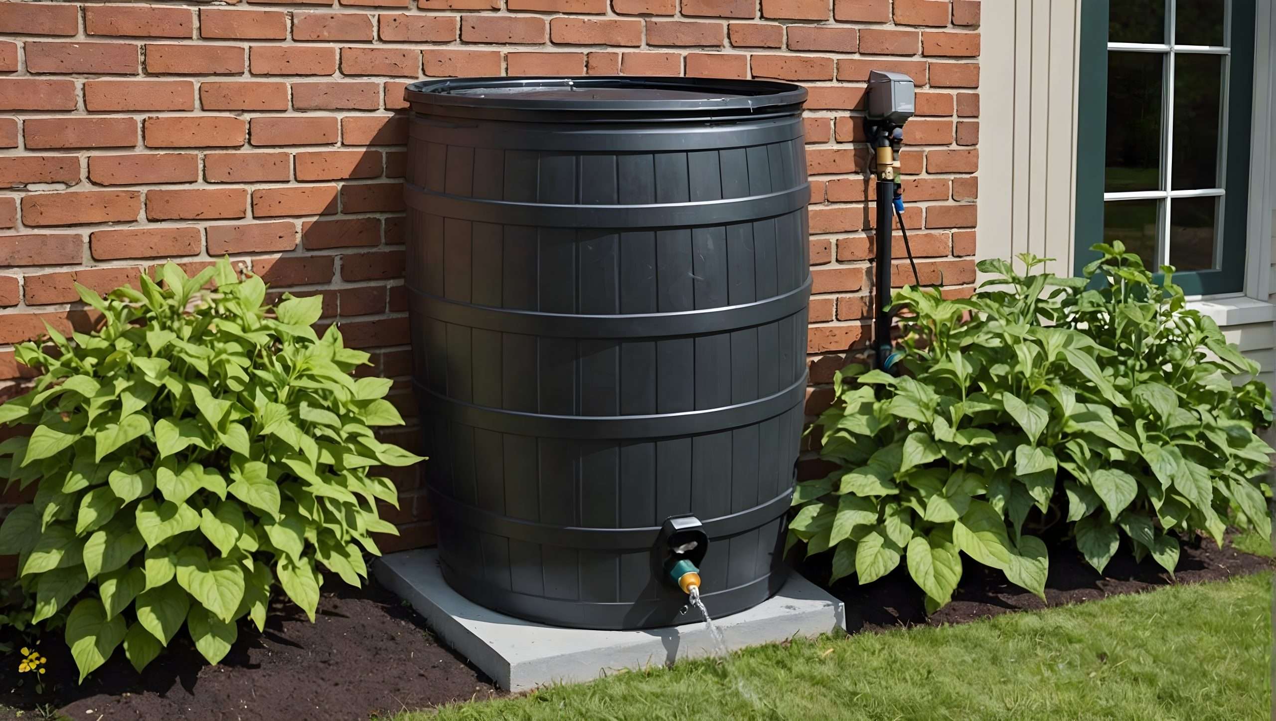 rain barrel system plant water