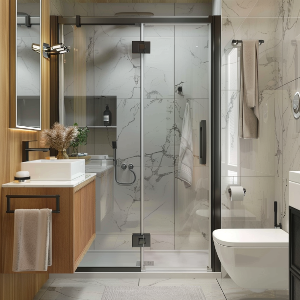 Clear Glass Shower Doors bathroom japanese design