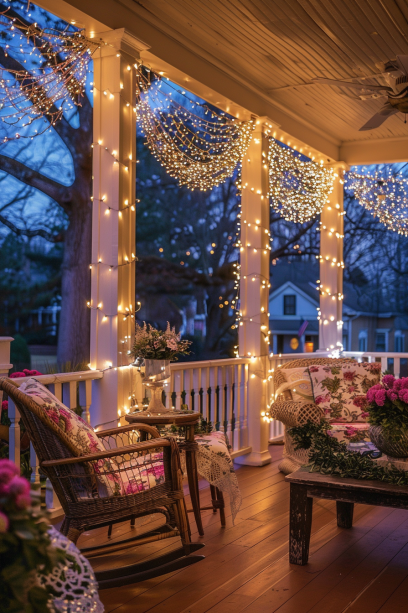 Fairy Lights front porch style