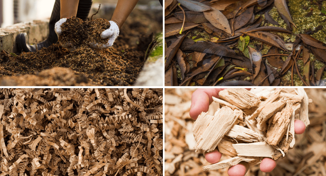 Good Mulch Options for Your Garden compost, dried levaes, shredded paper, wood chips