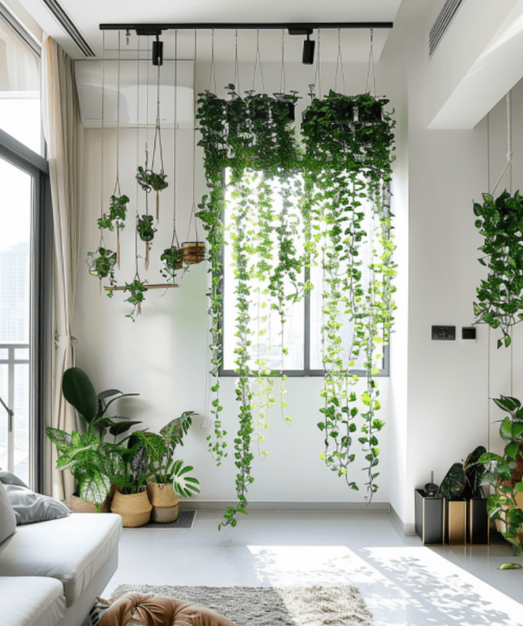 Hanging plants are space-savers