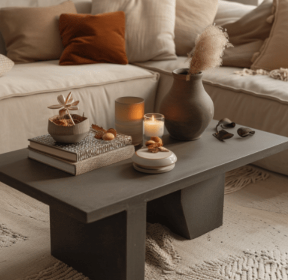 Modern Living Room with Smudge-Resistant Tables