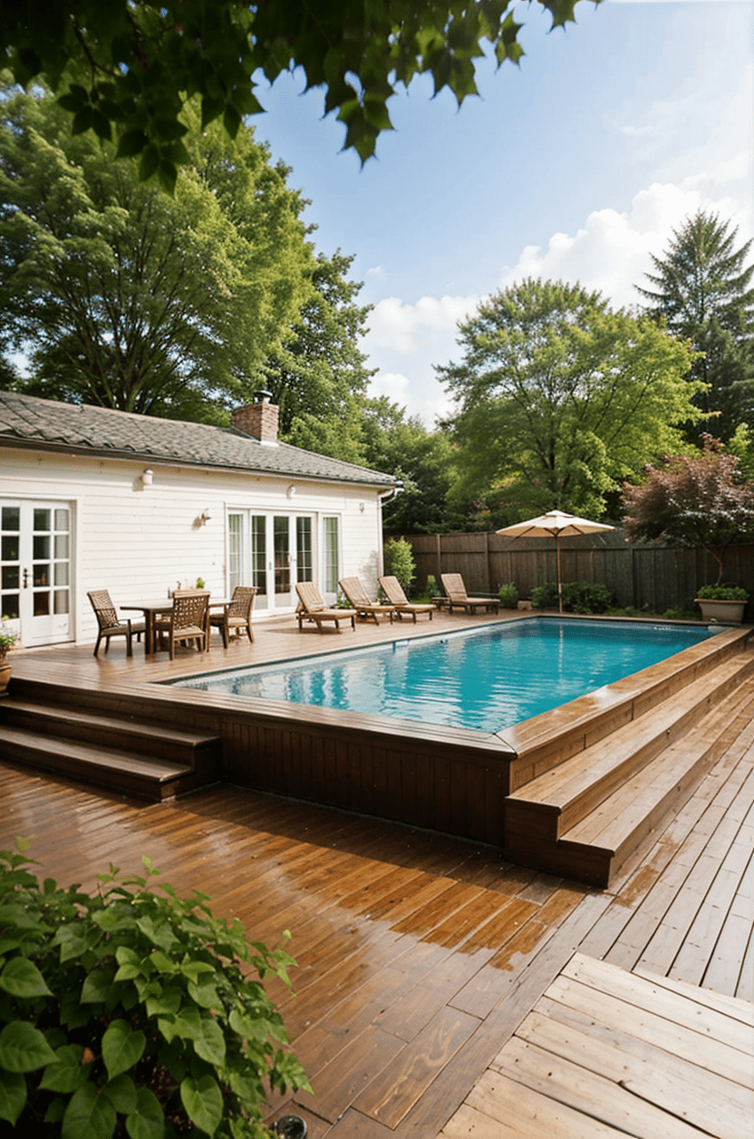 Opulent Raised Deck with Above Ground Pool