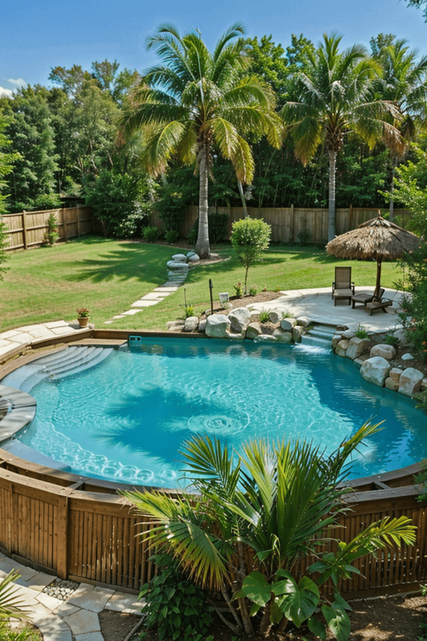 Tropical Oasis in an Average American Backyard style