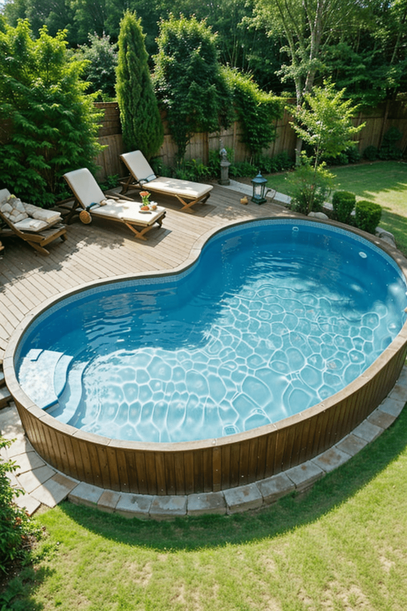 above ground pool with desk level