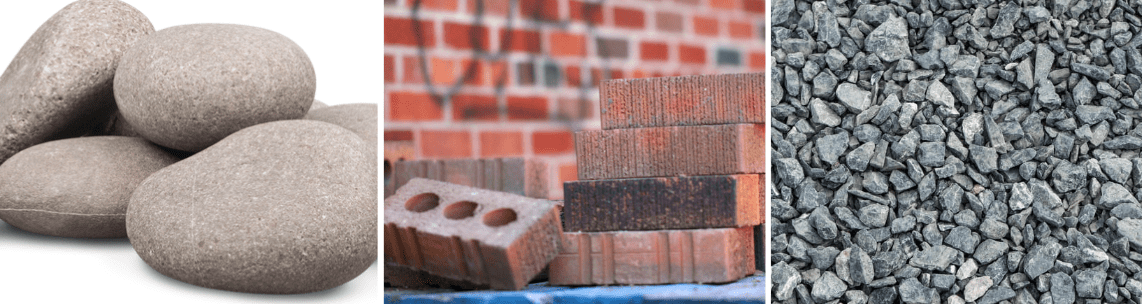 edging materials stone, brick, gravel