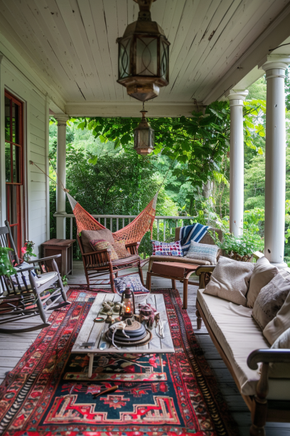 front porch with lamp sofa and chairs
