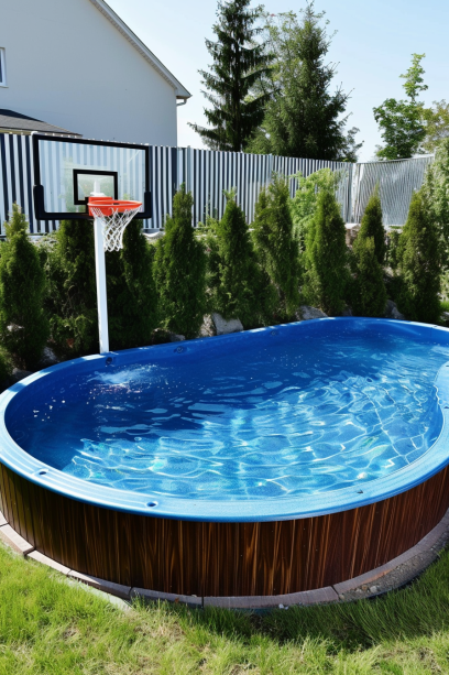 large above ground pool basketball hoop