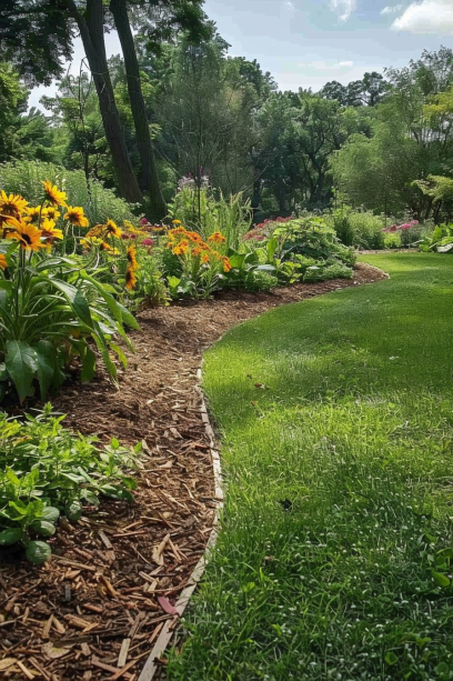 lawn edging mulch compostable