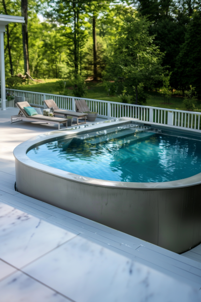 modern minimalist ground above pool modern