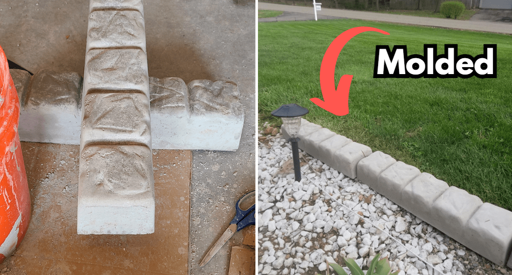 mold concrete paver brick for edging garden