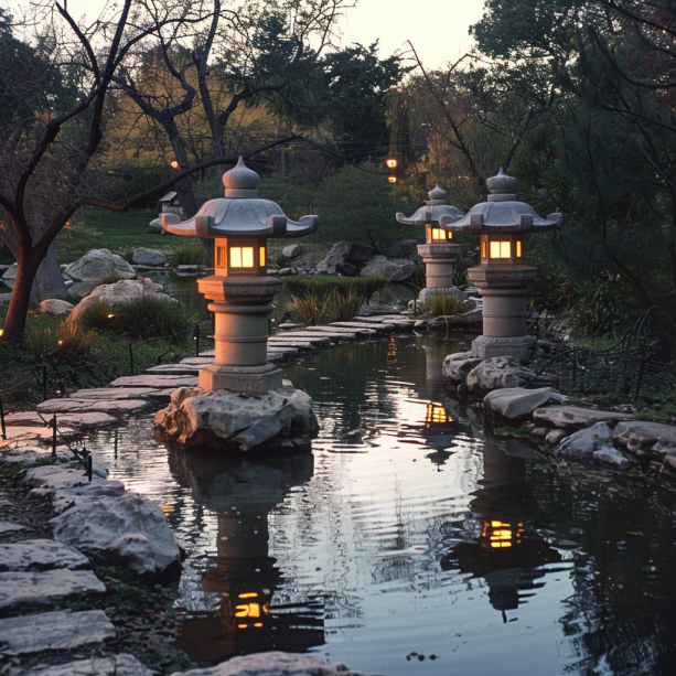 shimmering reflection japanese garden
