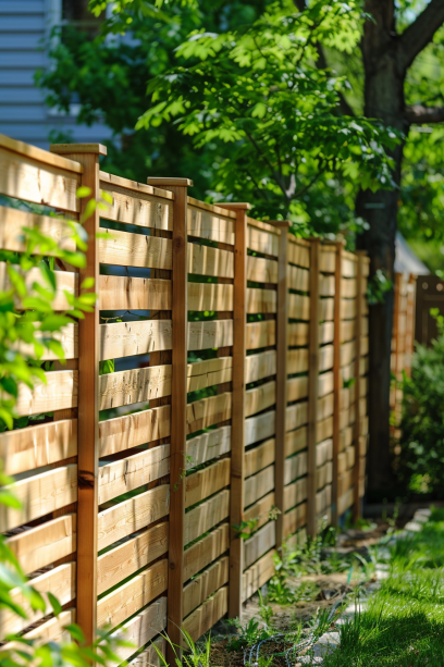 Board-on-Board wooden privacy fence