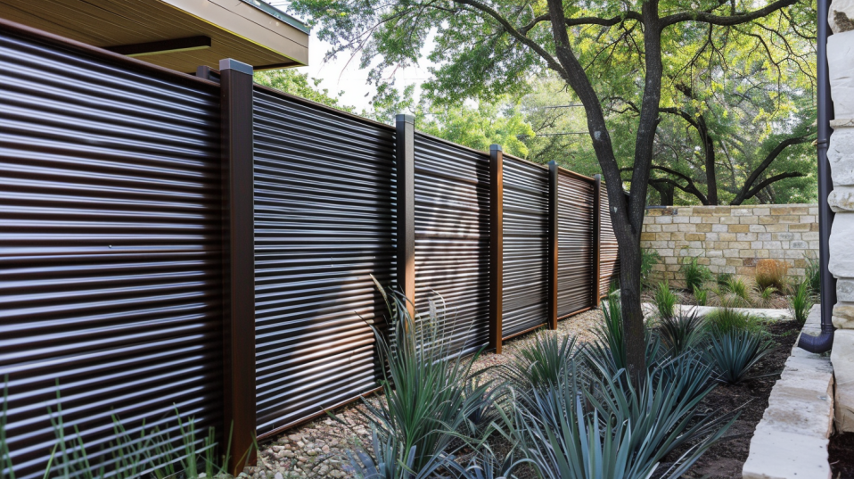 Corrugated Metal Panels privacy fence