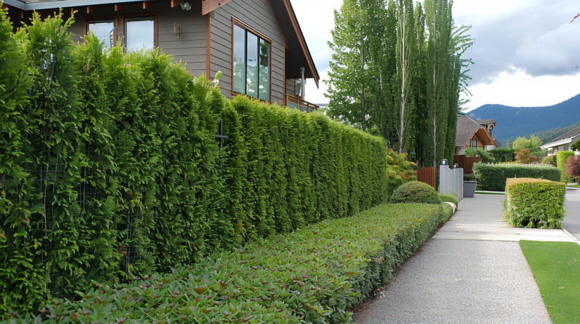 Hedges and Shrubs into privacy fence