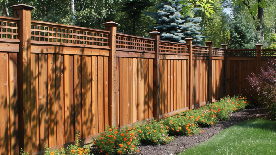 High solid Panels privacy fence wooden