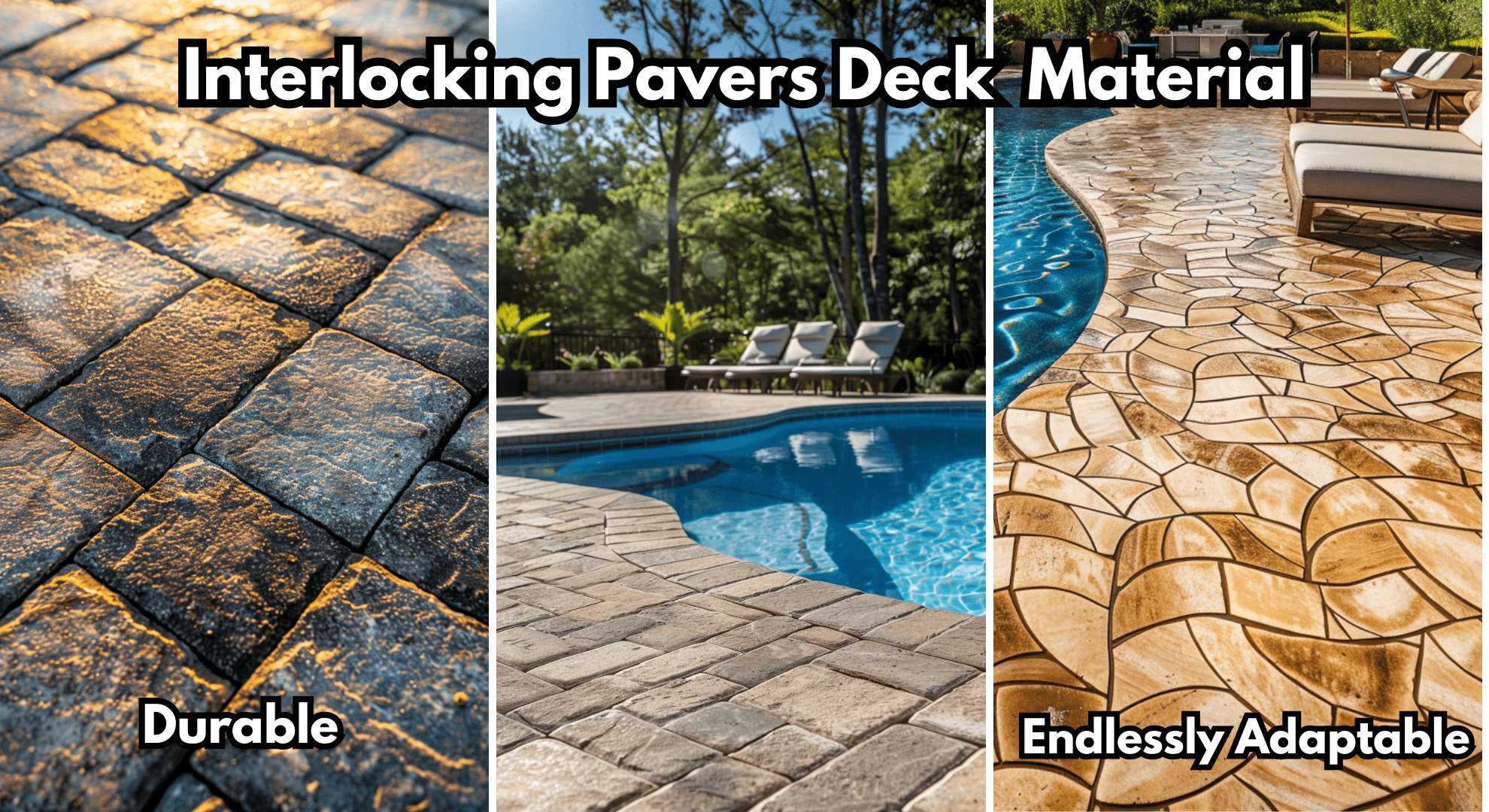 Interlocking Pavers deck material pool