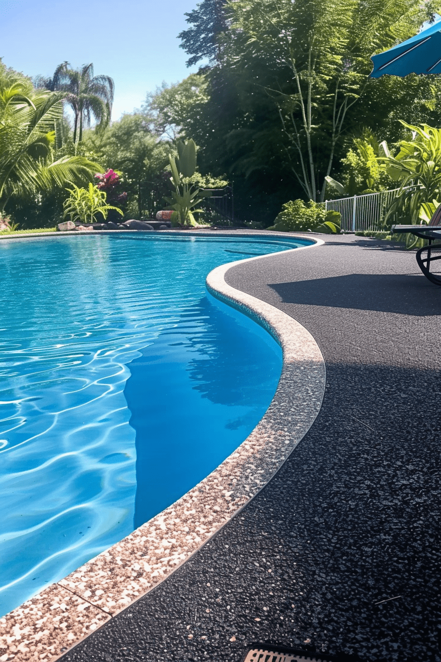 Non-Slip Rubber Pool Deck