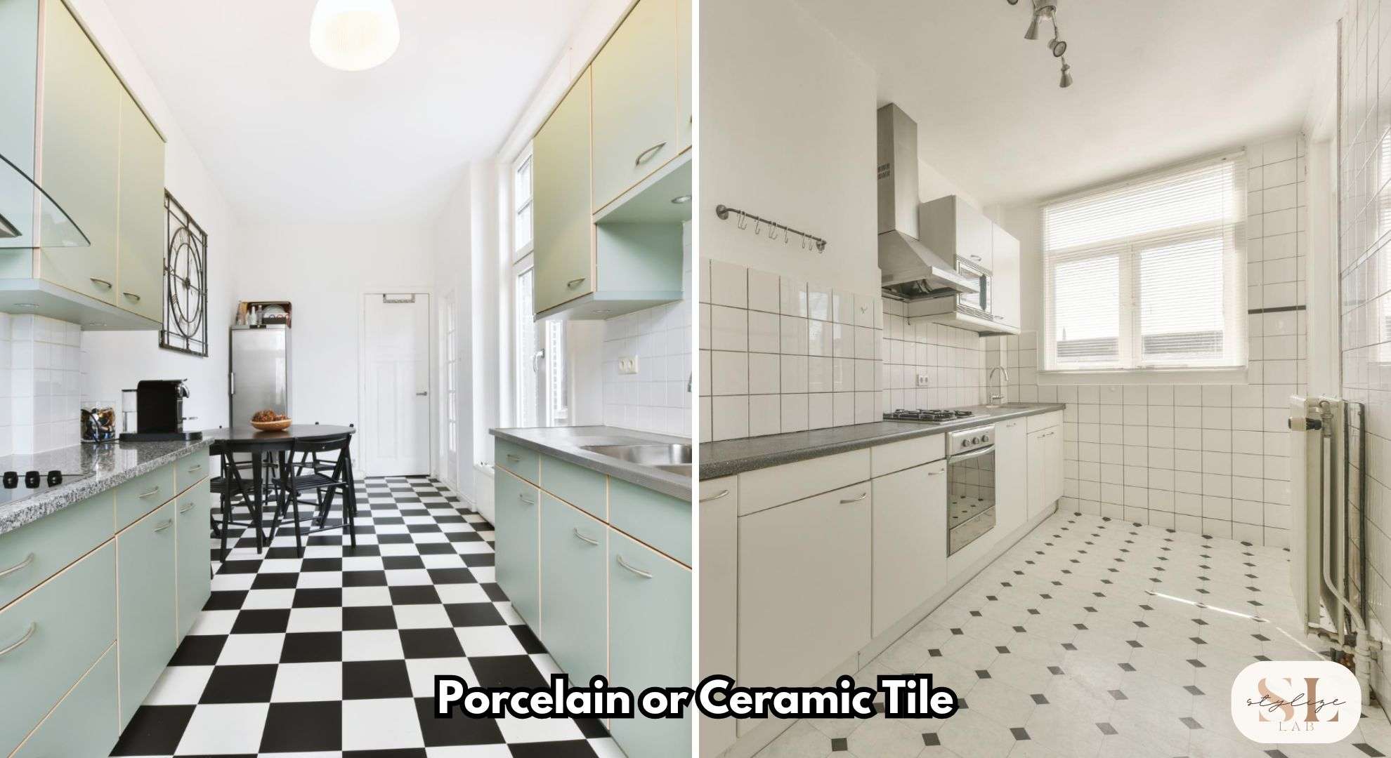 Porcelain or Ceramic Tile - kitchen shapes flooring