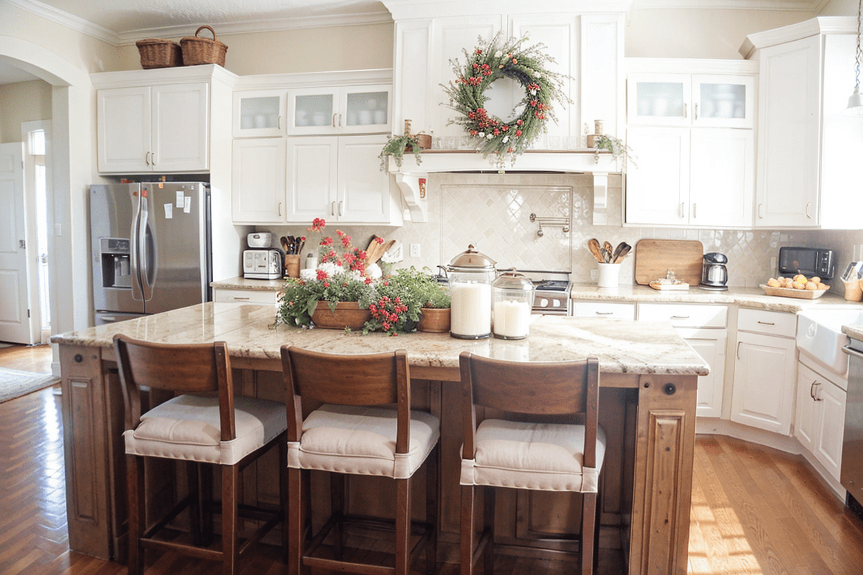 Seasonal Decor kitchen island