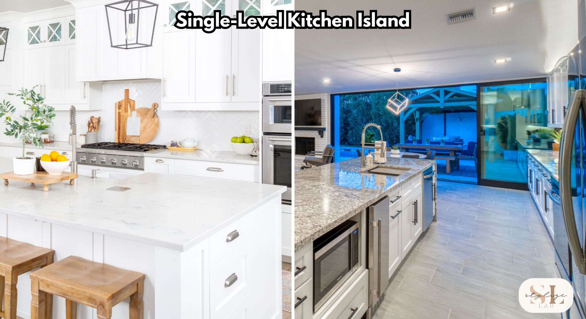 Single-Level Kitchen Islands , best for expansive work