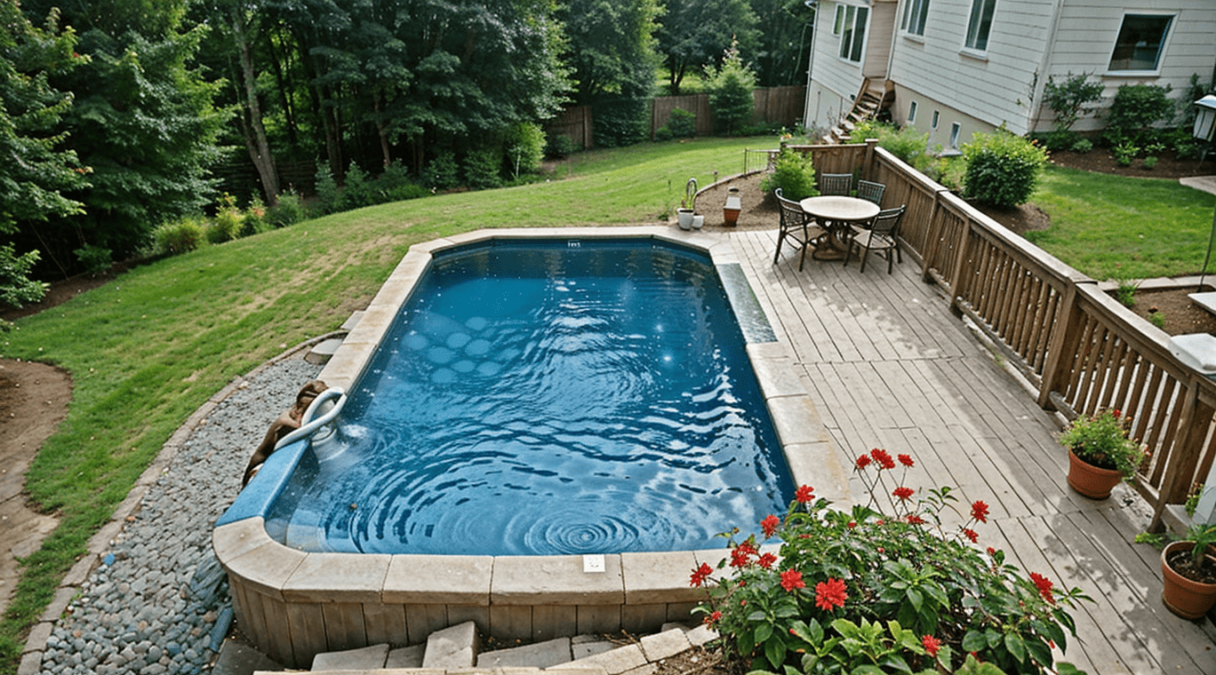 Small Inground Pool for Sloped Yards.