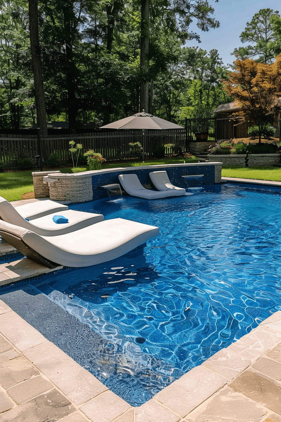 Small Inground Pool with Tanning Ledge