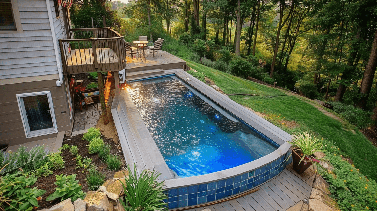Small Pool for Sloped Yards