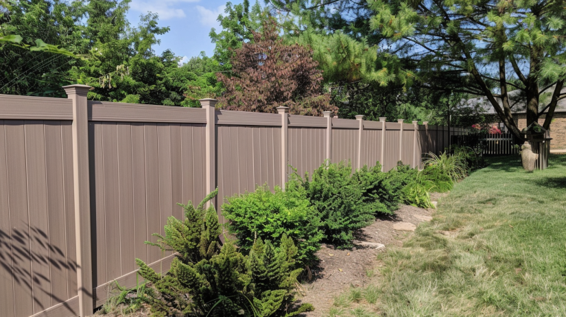 Vinyl privacy fence brown