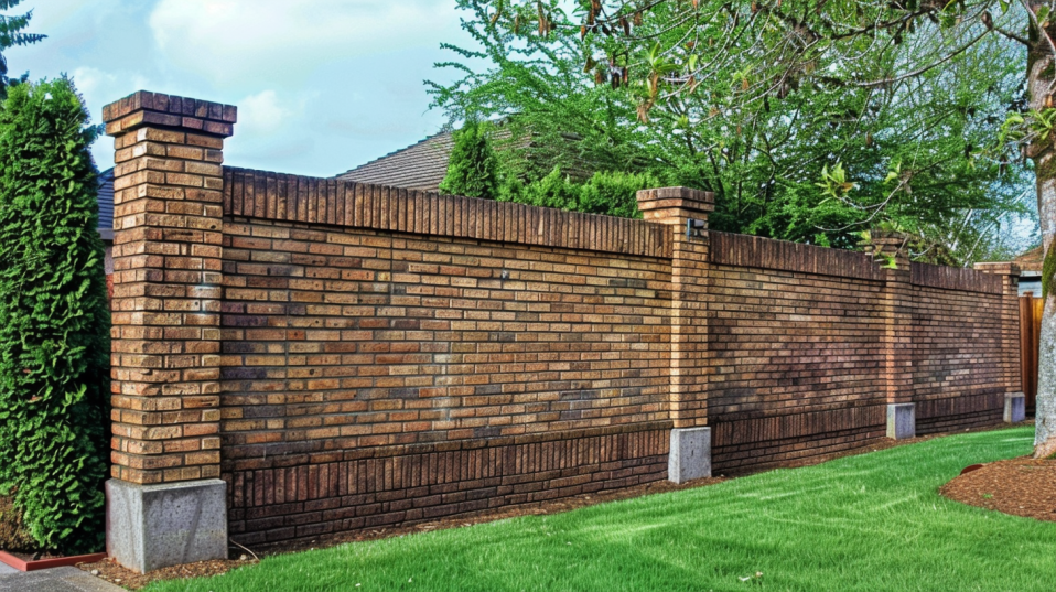 brick wall privacy fence