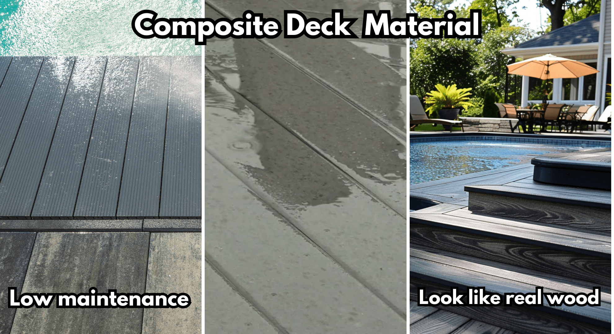 composite deck material pool
