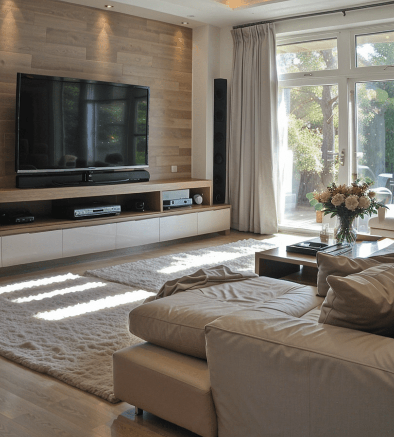 curtains and blinds for tv wall design room
