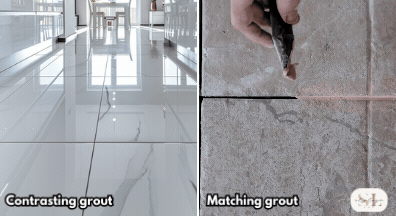 kitchen tile Contrasting grout and matching grout